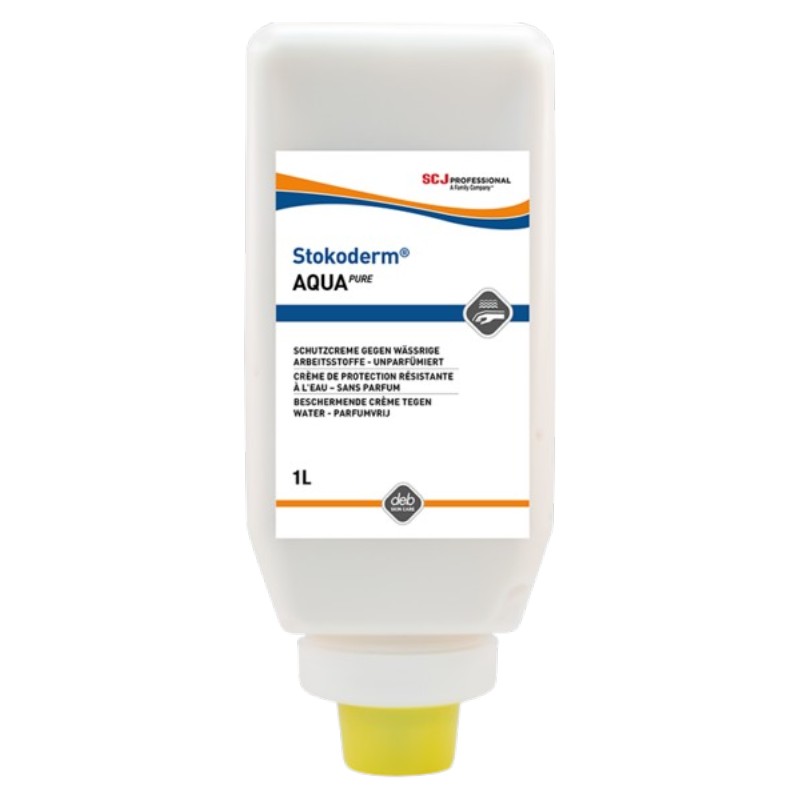 Stokoderm® Aqua PURE - Schutzcreme für längeren Wasserkontakt - 1-Liter-Softflasche